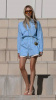 Шлифованный хлопок BALENCIAGA в голубом оттенке в бело-красную полосочку